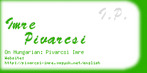 imre pivarcsi business card